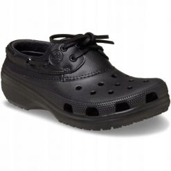 Crocs Damskie Półbuty Chodaki Lekkie Wygodne Classic Islander 39-40. Czarne półbuty damskie Crocs, bez wzorów, z materiału, bez obcasa, bez zapięcia. Za 299.99 zł.