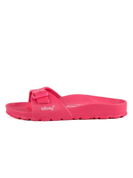 Billowy Klapki w kolorze różowym rozmiar: 36. Różowe klapki damskie Billowy, bez wzorów, z otwartym noskiem, bez obcasa, bez zapięcia. Za 92.21 zł.
