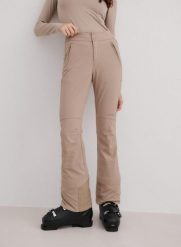 Damskie spodnie softshellowe, z polarem, hydrofobowe Stretch Thermo beżowe. Białe spodnie sportowe damskie Aim'n, na zimę, l, bez wzorów, z elastanu, narciarskie. Za 804.00 zł.
