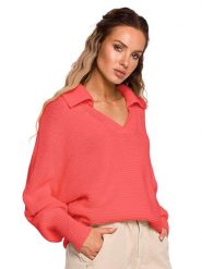 Made of emotion Sweter w kolorze brzoskwiniowym rozmiar: L/XL. Pomarańczowe swetry klasyczne damskie Made Of Emotion, l, ze splotem, bez kołnierzyka. Za 154.07 zł.