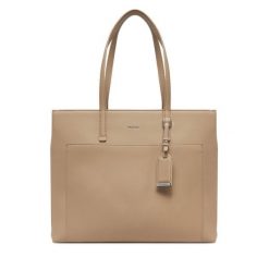 Torebka Calvin Klein. Brązowe shopper bag Calvin Klein, bez wzorów, bez dodatków. Za 439.99 zł.