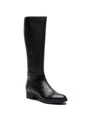Geox Oficerki D Felicity D D84G1D 00043 C9999 Czarny. Czarne kozaki damskie Geox, ze skóry, bez obcasa, na płaskiej podeszwie, bez zapięcia. Za 509.99 zł.