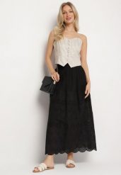 Czarna Bawełniana Spódnica Ażurowa Rozkloszowana Divora. Czarne spódnice damskie Born2be, na co dzień, l, w ażurowe wzory, z bawełny, eleganckie, maxi. Za 54.99 zł.