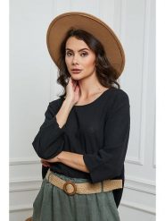 La Compagnie Du Lin Bluzka "Fraiche" w kolorze czarnym rozmiar: L. Czarne bluzki damskie La Compagnie Du Lin, l, bez wzorów, bez kołnierzyka, bez ramiączek. Za 114.44 zł.