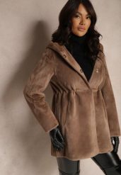 Brązowa Futrzana Kurtka Parka z Kapturem Evelinne. Brązowe kurtki damskie Renee, l, z futra, z kapturem. Za 259.99 zł.