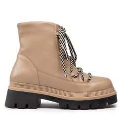 Botki Simple. Brązowe botki damskie Simple, bez obcasa, na płaskiej podeszwie, bez zapięcia. Za 479.99 zł.