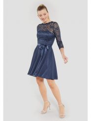 SWING Sukienka w kolorze granatowym rozmiar: 38. Niebieskie sukienki damskie Swing, bez wzorów, z koronki, bez ramiączek. Za 217.99 zł.