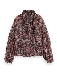 Scotch & Soda Bluzka w kolorze bordowo-białym rozmiar: 42. Czerwone bluzki damskie Scotch & Soda, bez wzorów, bez kołnierzyka, bez ramiączek. Za 182.29 zł.