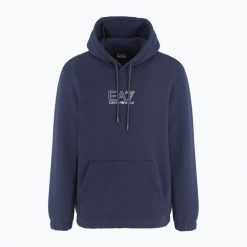 Bluza EA7 Emporio Armani Train Core. Niebieskie bluzy damskie EA7 Emporio Armani, m, z aplikacjami, z bawełny, bez kaptura. Za 379.99 zł.