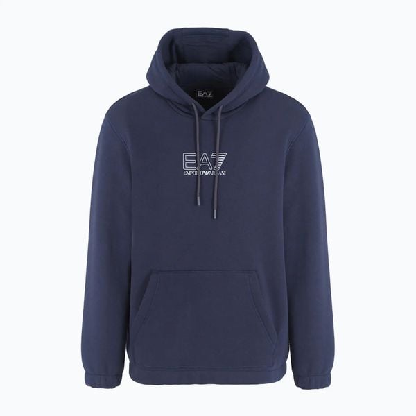 Bluza EA7 Emporio Armani Train Core. Niebieskie bluzy damskie EA7 Emporio Armani, m, z aplikacjami, z bawełny, bez kaptura. Za 379.99 zł.