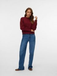 Vero Moda Sweter w kolorze bordowym rozmiar: XL. Czerwone swetry klasyczne damskie Vero Moda, xl, bez kołnierzyka. Za 96.60 zł.