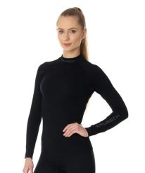 Bluza damska termoaktywna Brubeck EXTREME THERMO. Czarne bluzy damskie Brubeck, l, bez wzorów, z dzianiny, bez kaptura. Za 202.29 zł.