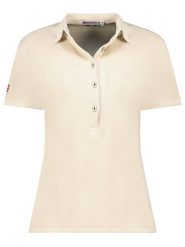 Geographical Norway Koszulka polo "Kars" w kolorze beżowym rozmiar: XXL. Brązowe bluzki damskie Geographical Norway, xxl, bez wzorów, z bawełny, bez kołnierzyka, bez ramiączek. Za 96.60 zł.