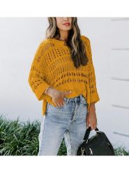Milan Kiss Sweter w kolorze żółtym rozmiar: L. Żółte swetry klasyczne damskie Milan Kiss, l, bez kołnierzyka. Za 128.45 zł.