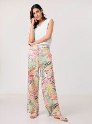 Gerry Weber Lniane spodnie ze wzorem rozmiar: 42. Spodnie materiałowe damskie Gerry Weber, bez wzorów, ze lnu. Za 197.63 zł.