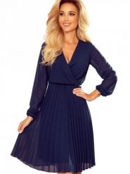 Sukienka Model Isabelle 313-6 Navy - Numoco. Niebieskie sukienki damskie NUMOCO, bez wzorów, z elastanu, bez ramiączek. Za 365.50 zł.