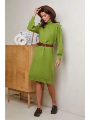 Soft Cashmere Sukienka dzianinowa w kolorze zielonym rozmiar: 38/40. Zielone sukienki damskie Soft Cashmere, bez wzorów, z dzianiny, bez ramiączek. Za 152.62 zł.