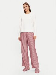 Tommy Hilfiger Piżama UW0UW04853 Czerwony Regular Fit. Czerwone piżamy damskie Tommy Hilfiger, bez wzorów, z bawełny, bez ramiączek. Za 449.99 zł.