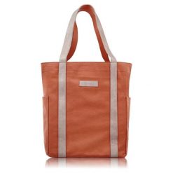 Shopperka materiałowa Paolo Peruzzi E-17-RU pomarańczowa. Brązowe shopper bag PAOLO PERUZZI, bez wzorów, z bawełny, na ramię, bez dodatków. Za 119.99 zł.