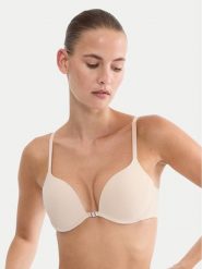 Triumph Biustonosz push-up Pure Micro 10226410 Beżowy. Brązowe biustonosze Triumph, bez wzorów, z syntetyku. Za 169.99 zł.