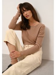 Just Cashmere Kaszmirowy sweter "Vivian" w kolorze karmelowym rozmiar: XL. Brązowe swetry klasyczne damskie Just Cashmere, xl, z kaszmiru, bez kołnierzyka. Za 285.49 zł.