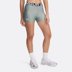 Spodenki Damskie Sportowe Under Armour Hg Shorty. Zielone spodenki sportowe damskie Under Armour, xl, bez wzorów, na fitness i siłownię. Za 73.99 zł.
