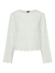 Pieces Sweter "Tarmorine" w kolorze białym rozmiar: XS. Białe swetry klasyczne damskie Pieces, xs, z bawełny, bez kołnierzyka. Za 70.24 zł.