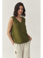 TATUUM Bluzka w kolorze khaki rozmiar: 40. Brązowe bluzki damskie TATUUM, bez wzorów, bez kołnierzyka, bez ramiączek. Za 164.95 zł.
