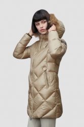 BLAUER Beżowa damska kurtka Althea Raincoat Long Jackets. Brązowe kurtki damskie Blauer USA, s, bez wzorów, z poliamidu, bez kaptura. W wyprzedaży za 1,279.99 zł.