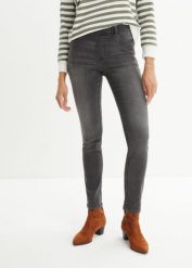 Jegginsy Mid Waist. Niebieskie jeansy damskie bonprix, bez wzorów, z jeansu. Za 97.99 zł.