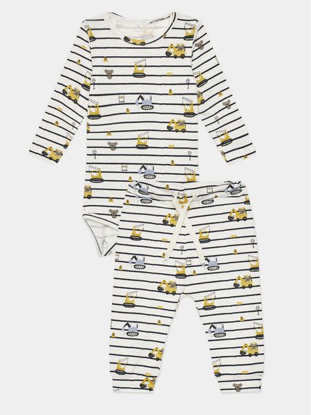 NAME IT Komplet body i spodnie Bisson 13230692 Biały Regular Fit. Białe spodnie niemowlęce Name it, bez wzorów, z bawełny. Za 119.99 zł.