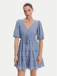 Pepe Jeans Sukienka letnia Day PL953694 Błękitny Regular Fit. Niebieskie sukienki damskie Pepe Jeans, bez wzorów, z bawełny, bez ramiączek. Za 319.99 zł.