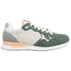Damskie sneakersy Pepe Jeans Brit Camp. Zielone obuwie sportowe damskie Pepe Jeans, z jeansu, bez zapięcia. W wyprzedaży za 309.00 zł.