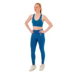 Damski zestaw sportowy Xtreme - legginsy sportowe + top sportowy - Niebieski. Niebieskie legginsy sportowe damskie XTREME SOCKSWEAR, xl, bez wzorów, na fitness i siłownię. Za 177.99 zł.