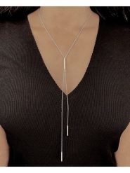 Eclat d'Argent Srebrny naszyjnik z elementem ozdobnym - dł. 45 cm rozmiar: onesize. Szare naszyjniki damskie Eclat d'Argent, srebrne. Za 254.74 zł.