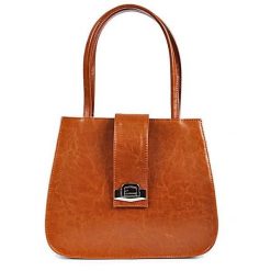Torebka skórzana elegancki kuferek DAN-A T240 camel. Brązowe kuferki damskie DAN-A, ze skóry, bez dodatków. Za 299.99 zł.