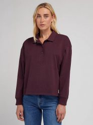 Lee Koszulka polo w kolorze czerwonym rozmiar: L. Czerwone bluzki damskie Lee, l, bez wzorów, z bawełny, bez kołnierzyka, bez ramiączek. Za 92.21 zł.