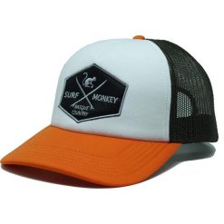 Czapka Trucker - Wyściełana / Rozmiar uniwersalny (Pomarańczowy/Biały). Brązowe czapki z daszkiem damskie SURF MONKEY, z aplikacjami, z poliesteru. Za 159.95 zł.