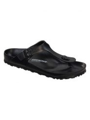 Birkenstock Japonki w kolorze czarnym rozmiar: 35. Czarne klapki damskie Birkenstock, bez wzorów, z otwartym noskiem, bez obcasa, bez zapięcia. Za 201.08 zł.