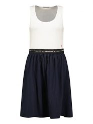 Canadian Peak Sukienka "Jodieak" w kolorze biało-granatowym rozmiar: M. Białe sukienki damskie Canadian Peak, bez wzorów, z bawełny, bez ramiączek. Za 82.99 zł.