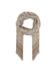 Calvin Klein Chusta Emblem Aop Jacquard Square Scarf LV04F8080G Beżowy. Brązowe chusty damskie Calvin Klein, bez wzorów. Za 289.99 zł.