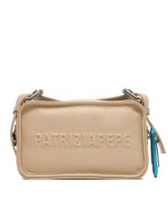 Patrizia Pepe Torebka 2B0153/L113-R874 Beżowy. Brązowe listonoszki damskie Patrizia Pepe, bez wzorów, ze skóry, bez dodatków. Za 1,159.00 zł.