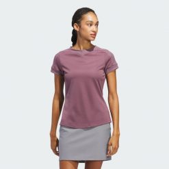 Koszulka Ultimate365 Rib Mix. Fioletowe koszulki damskie Adidas, l, bez wzorów, z materiału, bez kołnierzyka, bez ramiączek. W wyprzedaży za 149.10 zł.