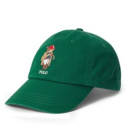 Czapka z daszkiem Polo Ralph Lauren. Zielone czapki z daszkiem damskie Polo Ralph Lauren, bez wzorów. Za 479.99 zł.