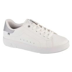 Trampki Damskie Logo Skóra. Białe trampki damskie Rieker, bez wzorów, ze skóry, bez zapięcia. Za 489.99 zł.