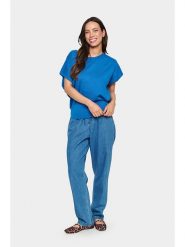 SAINT TROPEZ Bluzka w kolorze niebieskim rozmiar: S. Niebieskie bluzki damskie Saint Tropez, s, bez wzorów, bez kołnierzyka, bez ramiączek. Za 82.99 zł.