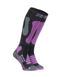 Skarpety X-SOCKS SKI TOURING SILVER 4.0 Purple Grey. Fioletowe skarpetki damskie X Socks, bez wzorów, ze skóry. Za 90.00 zł.