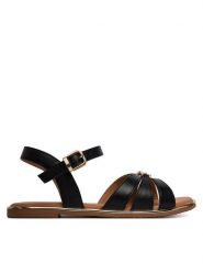 Tommy Hilfiger Sandały T3A2-34280-0326 M Czarny. Czarne sandały dziewczęce Tommy Hilfiger, ze skóry, bez obcasa, bez zapięcia. Za 349.99 zł.