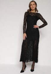 Czarna Koronkowa Sukienka Taliowana z Odkrytymi Plecami Talifera. Czarne sukienki damskie Born2be, bez wzorów, z koronki, eleganckie, bez ramiączek. Za 159.99 zł.