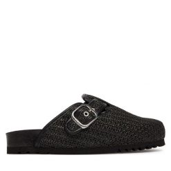 Klapki Scholl. Czarne klapki damskie Scholl, bez wzorów, bez obcasa, bez zapięcia. Za 463.99 zł.